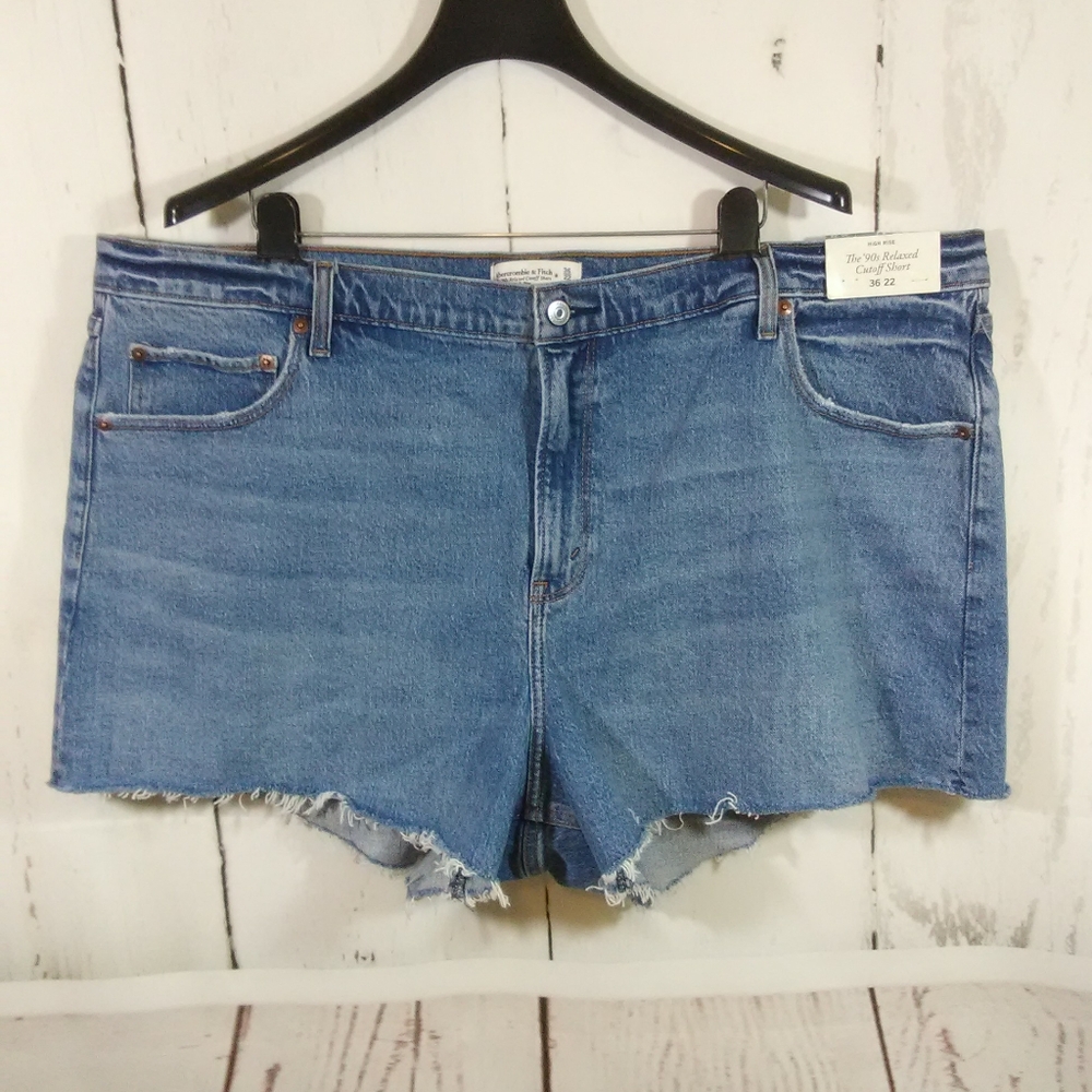 Abercrombie‎ Fitch Denim Shorts Womens 36/22 Relaxed Cutoff High Rise 90s Y2K